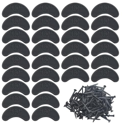 TOVOT 30PCS Shoe Heel Repair Plates Kit Black Heel Taps for Shoe Repair Sole Repair Pads with Nails Heel Replacement Plates (52×20MM)