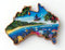 Magnet Australien 'Great Barrier Reef/Australian Map' Küchenmagnet, 8 cm (Australian Souvenir)