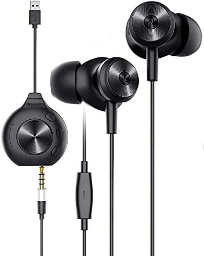 Cuffie USB per Computer, Bluedio Li Pro PC Gaming Cuffie con Filo In Ear Cuffie con Microfono Controllo del Volume, Auricolari con filo Stereo HiFi Virtuale a 7.1 Canali per PC/Mac/Laptop/Cellulare