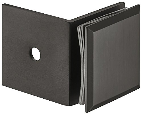 Gedotec Winkel-Glashalter für Duschen Glas-Klemmhalter für Wand-Montage | Punkthalter Messing PVD schwarz | Glasklemmen-Befestigung für 90° Glasfront | 1 Stück - Duschkabinen-Halter Glas-Verbindung