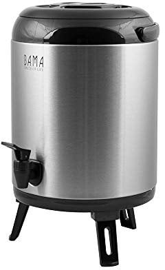 Bama Conterneur Isotherme avec Robinet 10L Portable Inox pour boissoins chaud ou froid Conservation 6h chaud, 8h froid