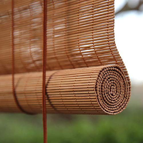 Roller blind Stores à Enroulement en Bambou,Rideau Occultant en Bambou Extérieur/Intérieur,Stores Venitien Bois,Rétro/Respirant/écologique/Naturel,pour Fenêtres,Jardins,Belvédères (120x180cm/47x71in)