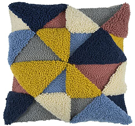 Trimits Punch Needle Kissenbezugsset, 36 x 36 cm (14 x 14 Zoll) - Geometrisch