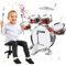 m zimoon Kinder Schlagzeug Schlagwerk Drumset, Jazztrommel Kleinkind Spielzeug 5 Trommeln mit Hocker Pedal Musikinstrument Urlaub Geburtstag Pädagogisches Geschenk für Jungen Mädchen Anfänger