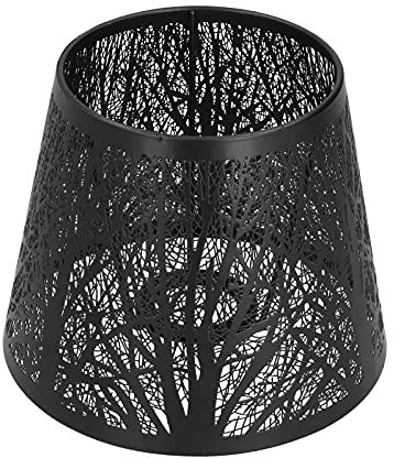 Lampshades E27 Light Shade, Tree Shadow Lampshade Black Light Shade, Wrought Iron Lampshade Carved Forest Tree Shaped E27 Mini Lamp Shade for Table Lamp Bedroom Bedside Decor