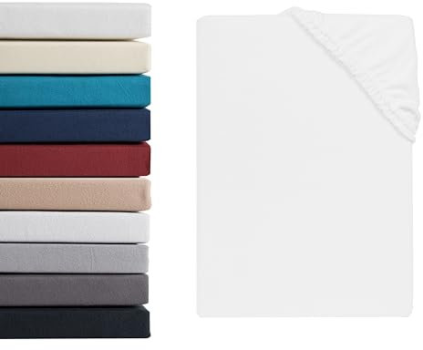 Hometex Premium Textiles Mikroflausch Spannbettlaken | Spannbetttuch Teddyflausch 100% Mikrofaser | Oeko-TEX®Standard 100 - In vielen Größen und Farben | 180-200 x 200 cm Weiß