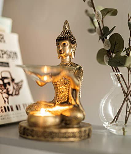 Marco Paul Golden Buddha Wachsbrenner, Ölwärmer, Ölbrenner für ätherische Öle, dekoratives Licht, Heimdekoration, Diamantduft, Duftbrenner, Wohnaccessoires, Heimgeschenke