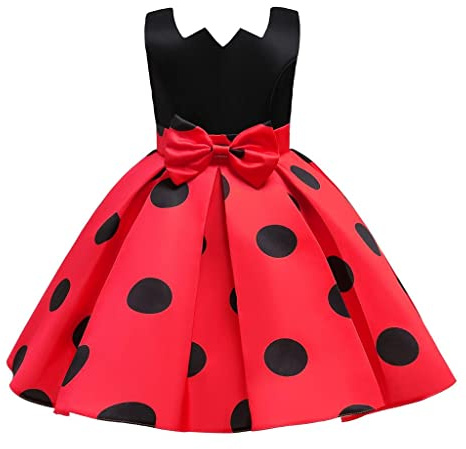 Lito Angels Marienkäfer Gepunktetes Heldenmädchen Kleid Kostüm Verkleidung Kinder Mädchen Größe 8-9 Jahre 134
