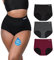TIICHOO Periodenunterschwäsche Starke Blutung Hohe Taille Periodenslip Inkontinenz Unterwäsche 3er Pack (44, Schwarz/Grau/Burgund)