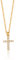 MIORE Mädchen Kette mit Kreuz Anhänger aus 9 Karat (375) Gelbgold und Zirkonia Steine, Religionssymbol, Kinderschmuck aus Gold 40 cm