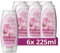 Duschdas Duschgel Wildrose Melisse Duschbad mit verwöhnender Duftformel sorgt für einen erfrischenden Start in den Tag 6x 225 ml