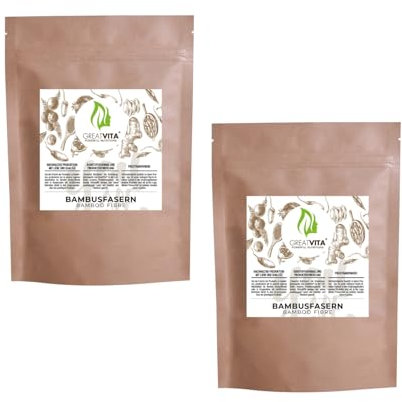 GreatVita Fibres de bambou 1600 g | Qualité supérieure | Faible teneur en glucides | Farine de bambou