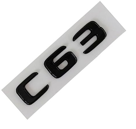 HABITZ 3D-ABS-Schwarze Buchstaben, Auto-Rückenkoffer-Abzeichen-Aufkleber, C63-C43-Emblem-Logo, kompatibel for Mercedes C43 C63 AMG W204 W205, Autozubehör (Color : C63 Black)