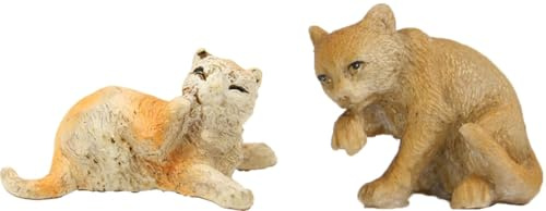 FADEDA 2X Katzenset/Höhe:3 cm/handbemalt/detailgetreue Krippen Figuren - Weihnachten Tisch Dekoration Krippe Zubehör