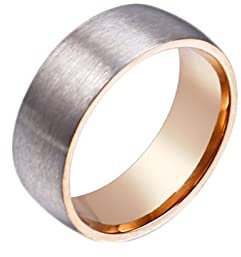 Hochzeit Ringe, Edelstahl 6MM Komfort Fit Matte Versprechen Ehering für Herren/Damen Roségold, Größe 67 (21.3)