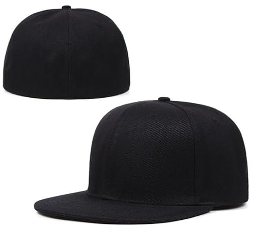 YEKEYI Flat Bill Visor Snapback Hat Blank Brim High Top End Trendy Lain Tone Baseball Cap Cowboyhut
