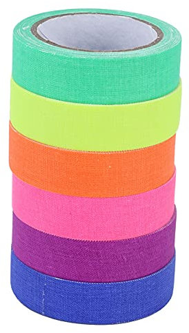 Ruban Adhésif, 6pcs Ruban De Couleur Ruban De Couleur Pour L'étiquetage Rouleaux De Ruban De Couleur Craft Tape Book Tape Ruban Adhésif Décoratif En Tissu De Coton Fluorescent Bande De Performance D'é