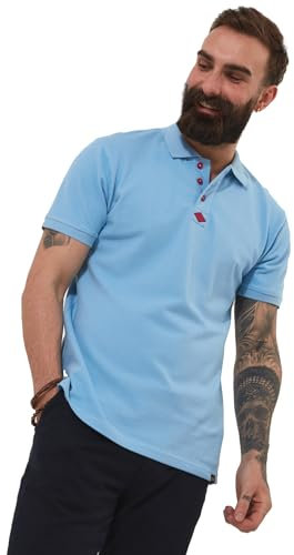 Joe Browns Men's Classic Short Sleeve Cotton Polo Shirt, Light Blue, M