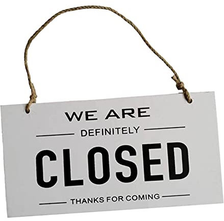Duiaynke Store Open and Closed Business-Schild, wendbar, geschlossen, Hängeschild für Restaurant, Café, Bar, Geschäft (weiß)