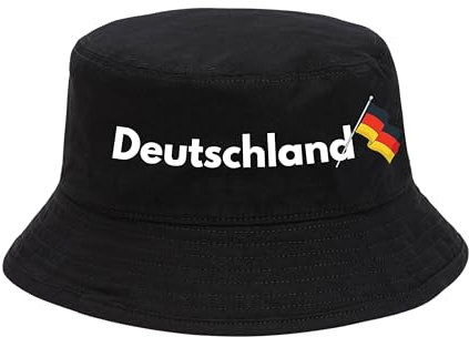 Deutschland Hut EM Fußball 2024 Herren Damen Anglerhut Fischerhut Bucket Hat Europameisterschaft Germany Fanartikel DE Public Viewing EM Deko Kappe Mütze Männer Frauen Fussball