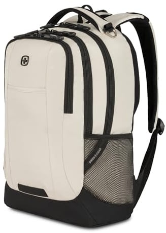 SwissGear Cecil 5505 Laptop Backpack, Cream/Black, 18-Inch