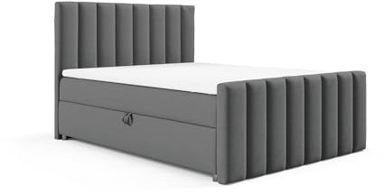 Best For Home | Trinity K10 Lux - Boxspringbett 200x200 | Boxspringbett mit Bettkasten und Topper | Polsterbett mit Matratze | Doppelbett mit Stauraum | Bett mit Lieferung und Aufbauservice