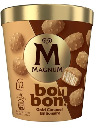 MAGNUM Bonbon Bouchées de crème glacée à la vanille et caramel beurre salé 12 x 14 g