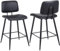 Youhauchair Taburetes Altos de Cocina Juego de 2, Moderno de Piel Sintética para Isla de Cocina, Taburete de Bar con Respaldo y Patas de Metal, Taburete Alto Tapizado, Negro