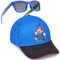 Get Trend Super Mario Berretto Baseball Occhiali da Sole Bambino Set Regolabile Cappello 100% UV Protezione Occhiali Sole (3-6 Anni, Blu Mario Set)