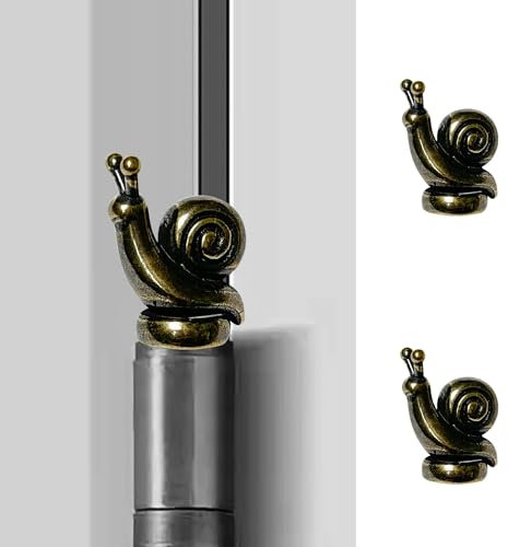Waveaura Mini Brass Snail 3 Pcs Door Hinge Heads Decorative Topper Magnetic Vintage Animal Theme Little Hinge Pin Head Cute Ornament Small Home Decoration Hinge Caps