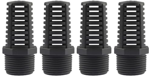 Überlaufsieb mit Gewinde, 32 mm Sieb, PVC-Anschluss für Aquarien, durchlässiges Netz, Aquarium-Wasserrohrverbinder für Aquarium, Zubehör, 4 Stück