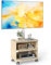 5Rcom White TV Stand for 32-65 inch LED LCD OLED Plasma Flat Curved TVs, Height Adjustable TV Cabinet With Bracket up to 35kgs, Mobile TV Stand with Wooden Shelves Max VESA 400x400mm