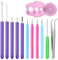 Dzxin Papier-Quilling-Werkzeuge, Schlitz-Set, verschiedene Größen, Rollen, Curling, Quilling, Nadel, Stift, Papierkartenherstellung, Projektwerkzeug-Set für Papierblumen, 12 Stück