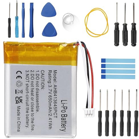 PONDWAY 650mAh 3.7V AHB413645PCT Ersatzakku Kompatibel mit Sennheiser EPOS Adapt 660, MB 660, PXC 550, 507271-88 Lithium Polymer Akku mit Werkzeugset