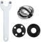 VZU 4PCS Angle Grinder Spanner Angle Grinder Attachments, 125mm Grinder Angle Spanner Wrench Flange Nut M14 Thread Self Locking Plate with Angle Grinder Key and Inner Outer Flange