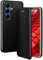 ONEFLOW Business Case für Samsung Galaxy S25 Handyhülle klappbar mit Standfunktion, Klapphülle Flipcase Cover Dünn, PU Leder Hülle mit Kartenfach, 360 Grad Schutzhülle, Schwarz