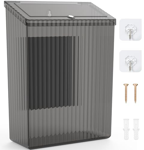 Sealegend Magnetic Trash Can with Lid, Space Saving Lint Bin Black | Wastebasket for Kitchen, Refrigerator, Cabinet, Bathroom & Laundry Room
