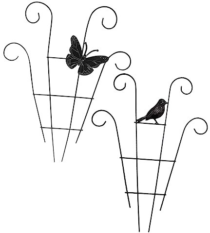 UKCOCO 2stücke Metall Rankhilfe Für Kletterpflanzen Pflanzgerüst Für Topfpflanzen Stabiles Klettergerüst Für Blumen Und Gemüse Innendekoration Und Gartennutzung Schmetterling Vogel