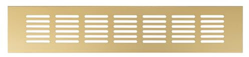 Repa Market Rejilla de ventilación de diseño dorada, 400 x 60 mm, cubierta decorativa de aluminio para ventilación, para armario, puerta, suelo, elegante rejilla de ventilación de muebles, moderna