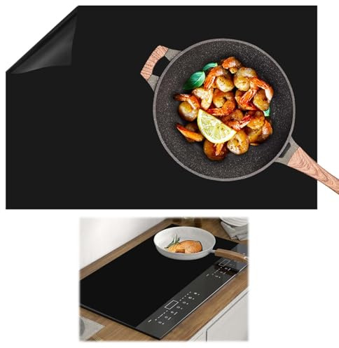 78 x 52 Large Induction Hob Protector Mat, Cooktop Scratch Protector, Silicone Induction Hob Cover, Heat Resistant Non-Slip for Induction Stove Multifunctional Silicone Mats