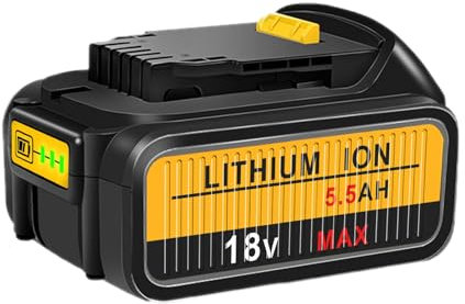 18V Ersatzakku für Elektrowerkzeuge, 5.5Ah Lithium-lonen Akku Kompatibel mit Dewalt XRSerie DCB184 DCB200 DCB182 DCB180 DCB181 DCB201, Ersatzbatterie mit LED-Anzeige