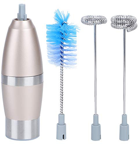 Electric Milk FROTHER Stainless Steel Whisk Make Foam Coffee Mixer Handheld for Kitchen Home Rose Gold