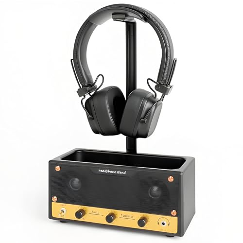 Headset-Ständer für Kopfhörer, Desktop-Halterung Gaming-Headset mit Kabel Organizer,Gebogener Kopfhörerständer,Halterung mit Ablagefach,für AirPods Max, Beats, Bose, Sennheiser, Sony, und mehr