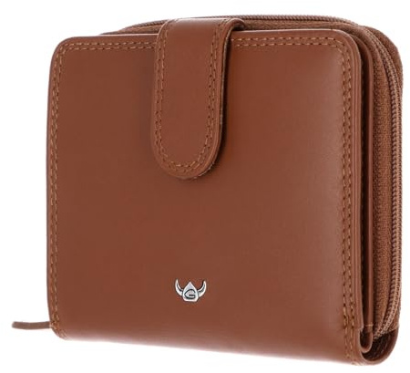Golden Head Leder Geldbörse Polo RFID Protect Minibörse mit Riegel 1006 Cognac braun