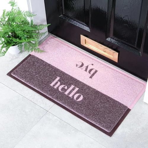 Artsy Mats Hello Bye Pattern Indoor & Outdoor Door Mat - Incredibly & Weatherproof Doormats - Non Slip Mat, (70x40 cm)