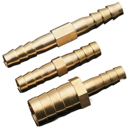 Raccord cannelé en laiton pour tuyau, Coupleur barbelé de tuyau en laiton for plusieurs tailles 3 mm à 25(8mm)