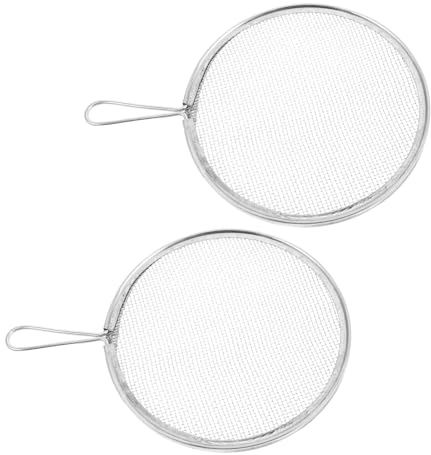 COHEALI 2 Pezzi Setaccio Maglia Fine con Manico Rotondo in Acciaio Inox per Filtrare Impurità Filtro per Smalti e Argilla Strumento per Ceramica e Applicazioni Artistiche