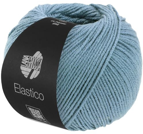 LANA GROSSA Elastico | Baumwoll-Klassiker mit leichtem Stretchanteil | Handstrickgarn aus 96% Baumwolle & 4% Polyester (Elite)| 50g Wolle zum Stricken & Häkeln | 160m Garn FB 134