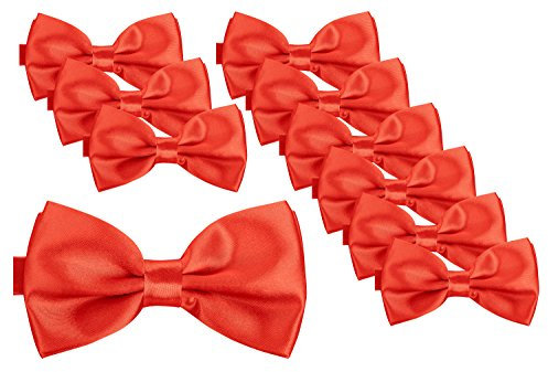 BomGuard Herren Fliege 10 er Set Pack,10 Stück,rot