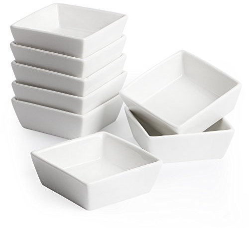 BTaT- Lot de 8 ramequins carrés de 118 ml, passent au four, cadeaux de Noël